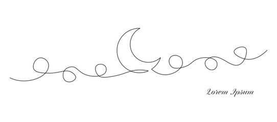 ドローイング 線画 ライン 月 レトロ 背景