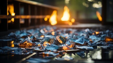 Shot of trash bin overflowed with crumbled paper