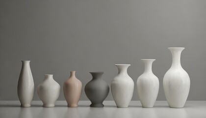 white ceramic vases - obrazy, fototapety, plakaty