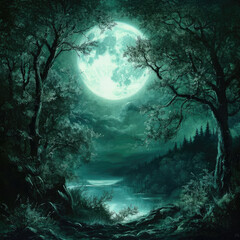 Jade Forest Enchantment: Moonlit Fantasy Unveiled