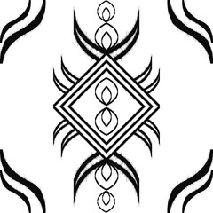 Obraz premium Abstract, Black Color, Ethnic, patterns in tribal, folk embroidery Geometric art jewelry printing Design for textiles, clothes, carpets, wallpaper, wraps, covers, fabrics.