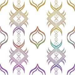 Fototapeta na wymiar Beautiful multi-colored line drawing, Symbol design , Logo pattern, are used to create background images, pretty multi-colored painted together, Black background.