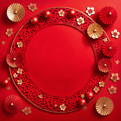 Chinese new year festival decorations with copy space