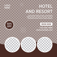 Hotel Social Media Marketing Banner Design Template