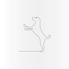 Dog continuous one line drawing  outline vector illustration