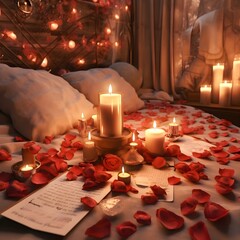 hearts and roses valentine background love concept In the Valentine's Day