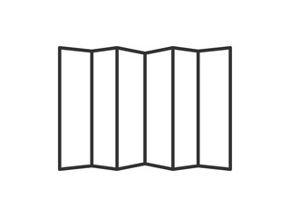 金の屏風のアイコン（線画）のイラスト
