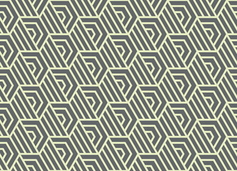 Abstract geometric pattern with stripes, lines. Seamless vector background. Gray and beige ornament. Simple lattice graphic design