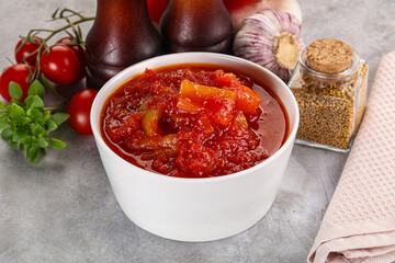 Hungarian lecho with bell pepper