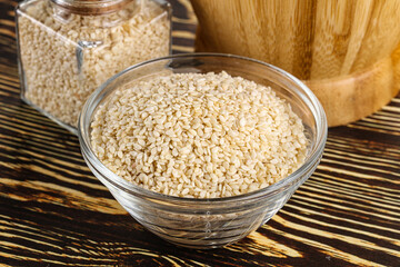 Sesame seeds heap in the bowl