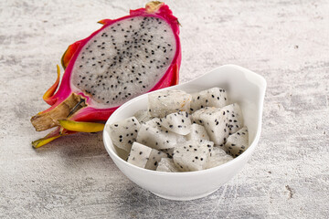 Dragon fruit Pitahaya in the bowl