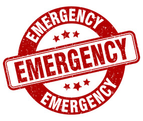 emergency stamp. emergency label. round grunge sign