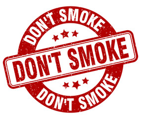 don't smoke stamp. don't smoke label. round grunge sign