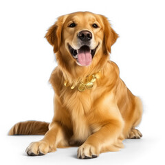 Golden dog on  on transparency background PNG