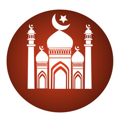 Mosque vector illustration icon, Muslim, taj mahal vector illustration, 