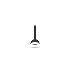 Toilet plunger icon with shadow