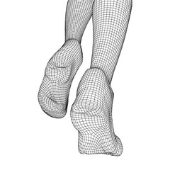 Running legs with sport shoes go