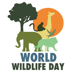 Design world wildlife day illustration
