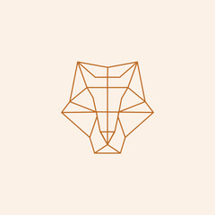 baby fox made of triangles. vector graphics. Line graphics. Eps 10