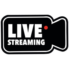 Fototapeta premium Icon badge simple vector live streaming illustration