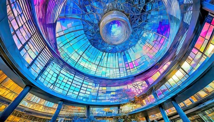 ガラスドームの天井