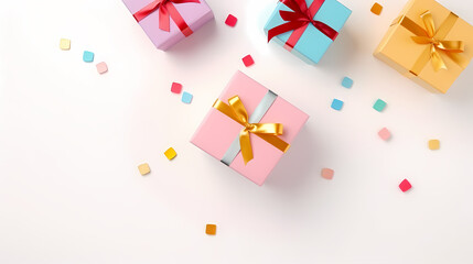 Obraz na płótnie Canvas Gift background for birthdays, holiday anniversaries, Valentine's Day and weddings