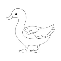 Duck continuous one line drawing  outline vector illustration
