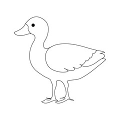 Duck continuous one line drawing  outline vector illustration
