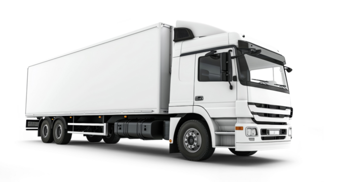 White truck on white or transparent background
