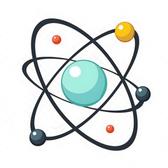 Atom isolated on white background