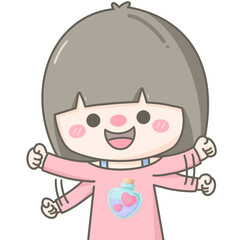 Obraz premium Cute little happy pastel girl excited