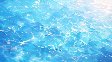 キラキラと光が反射する爽やかな水面の夏イメージの背景イラスト「AI生成画像」