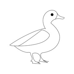 Duck continuous one line drawing  outline vector illustration
