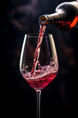 ワインをワイングラスに注ぎ入れる「AI生成画像」 - obrazy, fototapety, plakaty