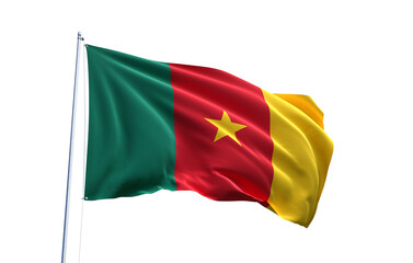 Flag of Cameroon on transparent background, PNG file