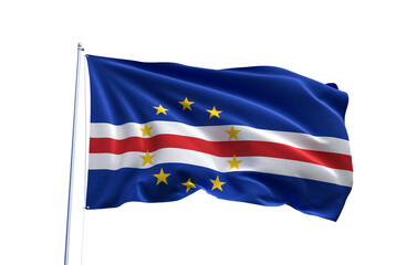Flag of Cabo Verde on transparent background, PNG file