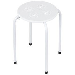 Ordinary simple round steel chair without backrest isolated on white background