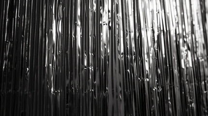 Obraz premium Party, silver metallic fringe curtain background - Generative AI