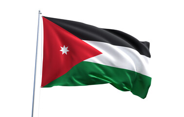 Flag of Jordan on transparent background, PNG file