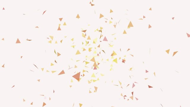 Artistic Flying Triangle Motion Graphic with White Background. abstract motion background.