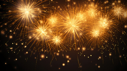 Fototapeta premium Beautiful fireworks background at night for holiday decoration