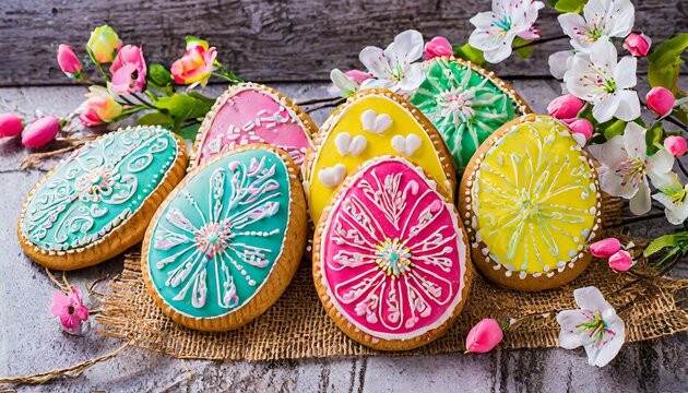 Easter Egg Cookies: Delicious cookies shaped like Easter eggs.