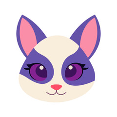 Cute Cat Head Cartoon Vector Illustration. Cat face avatar illustration