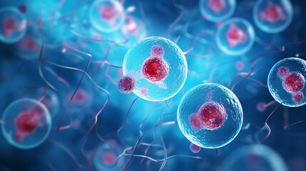 3d rendering of Human cell - obrazy, fototapety, plakaty