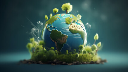 Naklejka premium World environment day concept ecology protection environment, environmental protection background