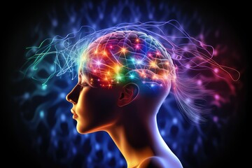 Fototapeta premium Brain puzzle, thinker person, intellectual challenges and puzzles for cognitive engagement and brain health, brain structure, memory puzzle neurons, mindful logic, brain strategy vision and consulting
