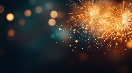 Beautiful fireworks background at night for holiday decoration