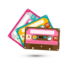 Audio casettes - retro cassette symbol