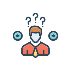 Color illustration icon for decision making
