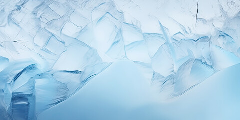 blue ice texture background, The textured cold frosty surface of ice block on blue background.